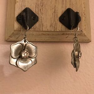Silver flower earrings